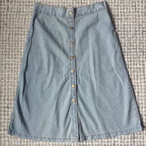 Button Down Denim Skirt